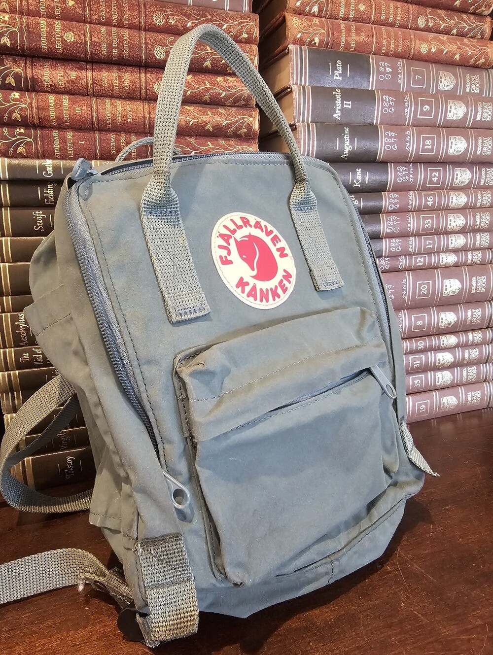 Fjallraven Kanken Mini Backpack Frost Green Fog Blue Vinylon F 23561 Daypack